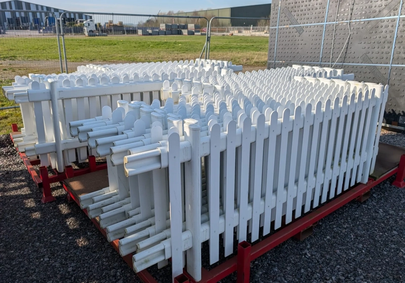 White Duralock Picket Fencing